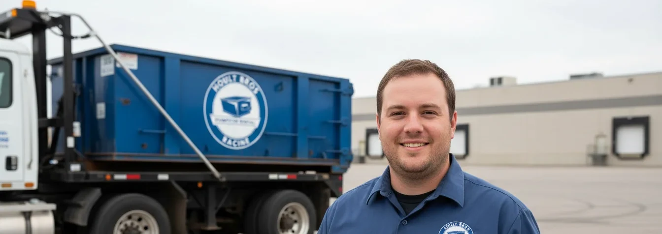 Marcus Delgado, Driver & Crew at Hoult Bros Dumpster Rental Racine in Racine, WI Marcus Delgado, Driver & Crew at Hoult Bros Dumpster Rental Racine in Racine, WI